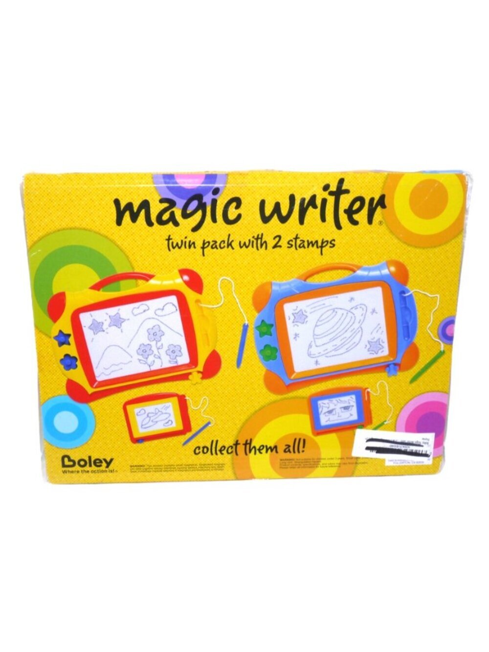 Boley Magic Writer 13 x 9" toy drawing tablet with Mini Writer red & yellow New - Picture 2 of 2